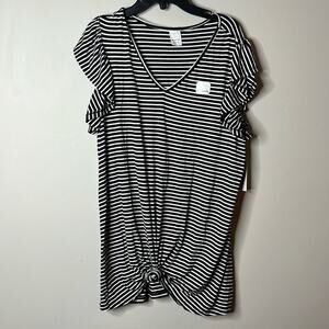 Time And Tru Black Striped Maternity top Medium